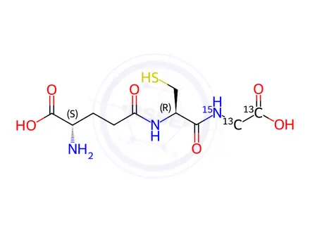 Chemical structure of Glutathione-(Glyucine-13C2-15N)