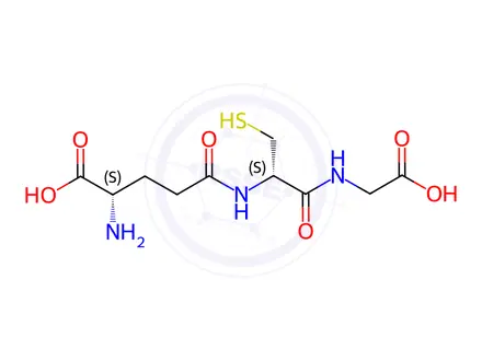 Chemical structure of Glycine,N-(N-L-γ-glutamyl-D-cysteinyl)-