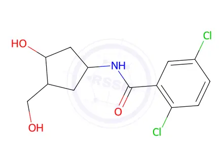 Chemical structure of 2,5-Dichloro-N-(3-hydroxy-4-(hydroxymethyl)cyclopentyl)benzamide