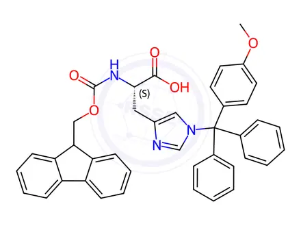 Chemical structure of Fmoc-His-L-(Mmt)-OH
