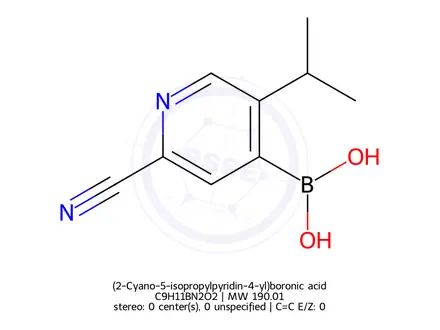Chemical structure of (2-Cyano-5-isopropylpyridin-4-yl)boronic acid