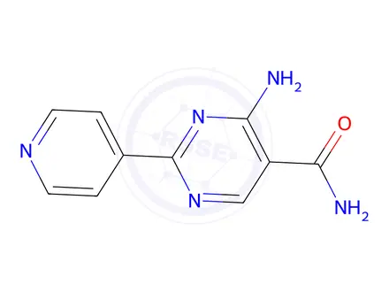 Chemical structure of 4-Amino-2-(pyridin-4-yl)pyrimidine-5-carboxamide