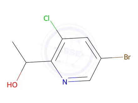 Chemical structure of 1-(5-Bromo-3-chloropyridin-2-yl)ethanol
