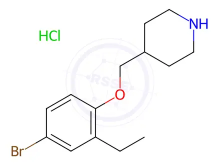 Chemical structure of 4-[(4-Bromo-2-ethylphenoxy)methyl]piperidine hydrochloride