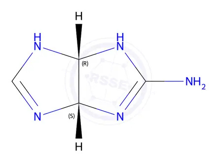 Chemical structure of (3AR,6aR)-1,3a,4,6a-tetrahydroimidazo[4,5-d]imidazol-2-amine