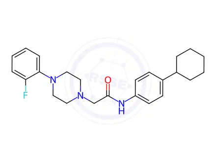 Chemical structure of N-(4-cyclohexylphenyl)-2-(4-(2-fluorophenyl)piperazin-1-yl)acetamide