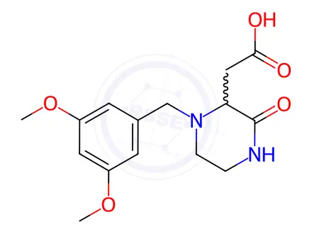 Chemical structure of [1-(3,5-Dimethoxybenzyl)-3-oxo-2-piperazinyl]-acetic acid