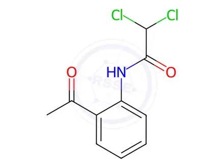 Chemical structure of Acetamide, N-(2-acetylphenyl)-2,2-dichloro-