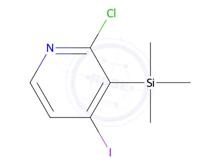 Chemical structure of 2-Chloro-4-iodo-3-(trimethylsilyl)pyridine