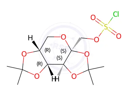 Chemical structure of 2,3:4,5-bis-O-(1-Methylethylidene)-1-chlorosulfate β-D-Fructopyranose (Technical Grade)