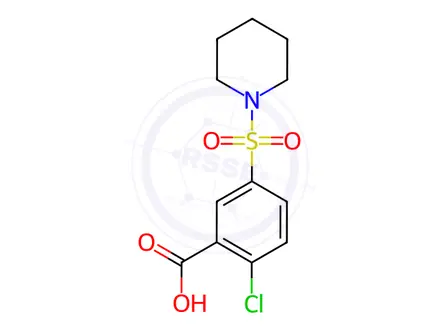 Chemical structure of 2-Chloro-5-(piperidine-1-sulfonyl)-benzoic acid