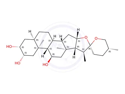 Chemical structure of (25R)-5β-Spirostane-2β,3β,11α-triol