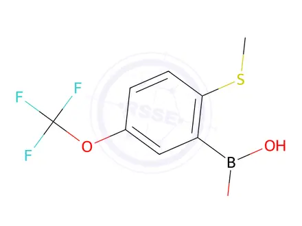Chemical structure of (2-(Methylthio)-5-(trifluoromethoxy)phenyl)boronic acid