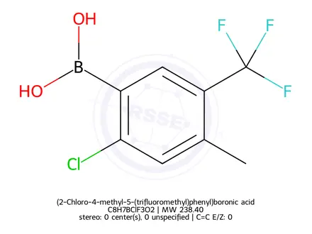 Chemical structure of (2-Chloro-4-methyl-5-(trifluoromethyl)phenyl)boronic acid