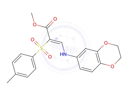 Chemical structure of Methyl (2Z)-3-[(2,3-dihydro-1,4-benzodioxin-6-yl)amino]-2-(4-methylbenzenesulfonyl)prop-2-enoate