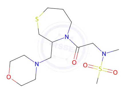 Chemical structure of N-Methyl-N-(2-(3-(morpholinomethyl)-1,4-thiazepan-4-yl)-2-oxoethyl)methanesulfonamide