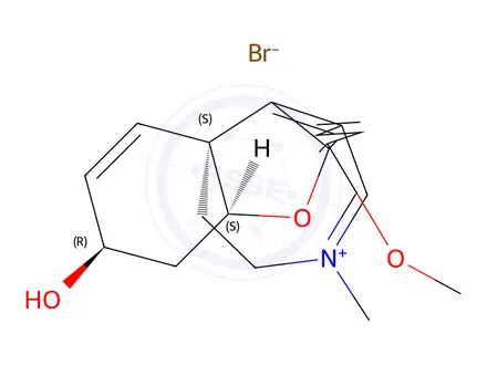 Chemical structure of (4aS,6R,8aS)-6-Hydroxy-3-methoxy-11-methyl-5,6,9,10-tetrahydro-4aH-benzo[2,3]benzofuro[4,3-cd]azepin-11-ium bromide