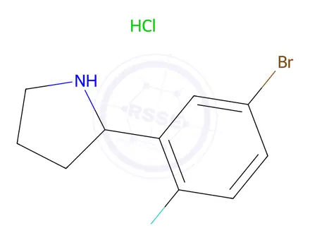 Chemical structure of 2-(5-BROMO-2-FLUOROPHENYL)PYRROLIDINE HCL