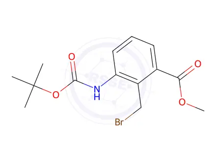 Chemical structure of Methyl 2-(bromomethyl)-3-[[(1,1-dimethylethoxy)carbonyl]amino]benzoate
