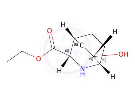 Chemical structure of Ethyl (1S,3S,4R,6S)-6-hydroxy-2-azabicyclo[2.2.2]octane-3-carboxylate