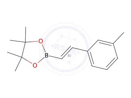 Chemical structure of 1,3,2-Dioxaborolane, 4,4,5,5-tetramethyl-2-[(1E)-2-(3-methylphenyl)ethenyl]-