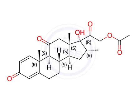 Chemical structure of (16α)-21-(Acetyloxy)-17-hydroxy-16-methyl-pregna-1,4-diene-3,11,20-trione