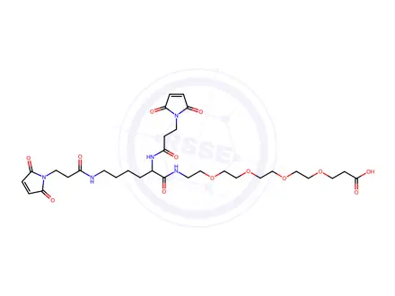 Chemical structure of (Rac)-Bis-Mal-Lysine-PEG4-acid