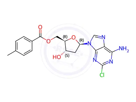 Chemical structure of Cladribine 5`-(4-Methylbenzoate)Impurity