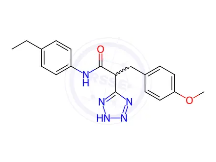 Chemical structure of N-(4-Ethylphenyl)-3-(4-methoxyphenyl)-2-(2H-1,2,3,4-tetrazol-5-yl)propanamide