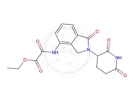 Chemical structure of ethyl 2-[[2-(2,6-dioxo-3-piperidyl)-1-oxo-isoindolin-4-yl]amino]-2-oxo-acetate
