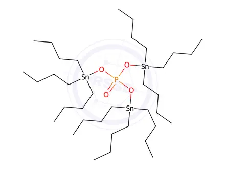Chemical structure of 5,5,9,9-tetrabutyl-7-[(tributylstannyl)oxy]-6,8-dioxa-7-phospha-5,9-distannatridecane 7-oxide