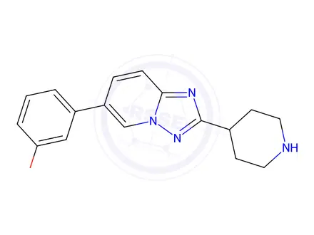 Chemical structure of 6-(3-Methoxyphenyl)-2-(piperidin-4-yl)-[1,2,4]triazolo[1,5-a]pyridine