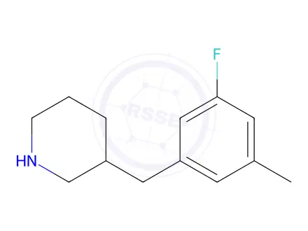 Chemical structure of 3-(3-Fluoro-5-methylbenzyl)piperidine