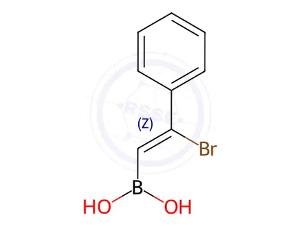 Chemical structure of (Z)-(2-Bromo-2-phenylvinyl)boronic acid