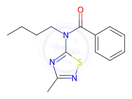 Chemical structure of Benzamide, N-butyl-N-(3-methyl-1,2,4-thiadiazol-5-yl)-