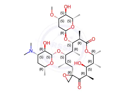 Chemical structure of Oleandomycin in methanol