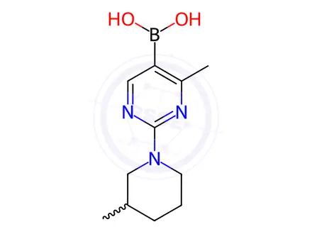 Chemical structure of (4-Methyl-2-(3-methylpiperidin-1-yl)pyrimidin-5-yl)boronic acid