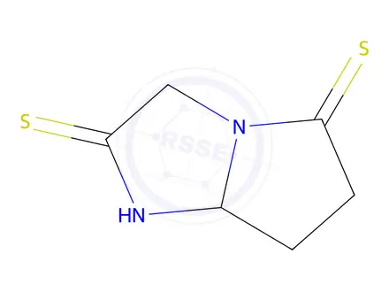 Chemical structure of 1H-Pyrrolo[1,2-a]imidazole-2,5(3H,6H)-dithione, dihydro-, (+)-