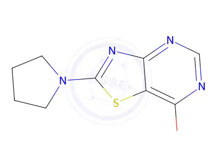 Chemical structure of 2-(pyrrolidin-1-yl)-6H,7H-[1,3]thiazolo[4,5-d]pyrimidin-7-one