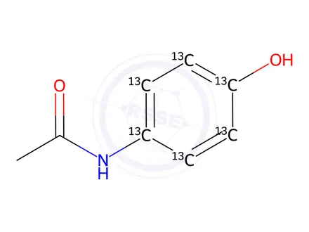 Chemical structure of Acetaminophen-13C6