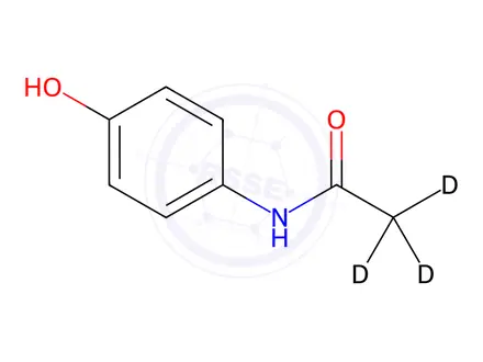 Chemical structure of Paracetamol-D3.