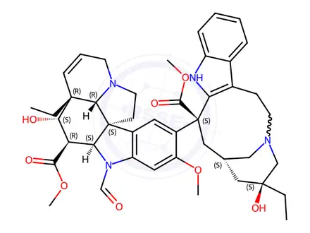 Chemical structure of 4-Desacetyl 3-Deoxy Vincristine