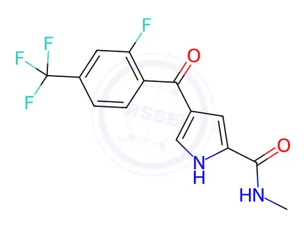 Chemical structure of 4-(2-Fluoro-4-(trifluoromethyl)benzoyl)-N-methyl-1H-pyrrole-2-carboxamide