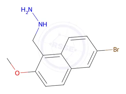 Chemical structure of ((6-Bromo-2-methoxynaphthalen-1-yl)methyl)hydrazine