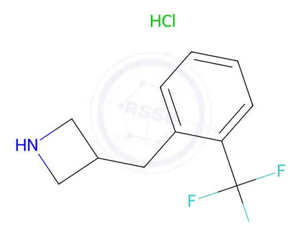 Chemical structure of 3-{[2-(trifluoromethyl)phenyl]methyl}azetidine hydrochloride
