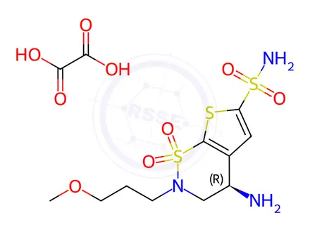 Chemical structure of N-Desethyl Brinzolamide Oxalate