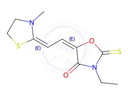Chemical structure of 2-THIOXO-3-ETHYL-4-OXO-5-(2-(N-METHYL-1,3-THIAZOLIN-2-YLIDEN)-ETH-1-YLIDEN)-1,2-OXAZOLIDINE
