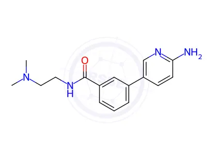 Chemical structure of Benzamide, 3-(6-amino-3-pyridinyl)-N-[2-(dimethylamino)ethyl]-