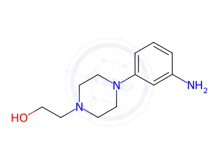 Chemical structure of 1-Piperazineethanol, 4-(3-aminophenyl)-