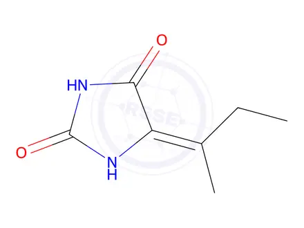 Chemical structure of 5-(1-Methylpropylidene)hydantoin